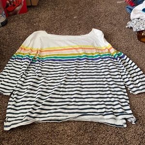 Loft scoop neck rainbow shirt